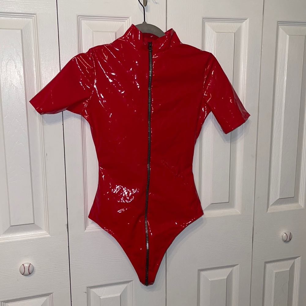 Women’s red bodysuit